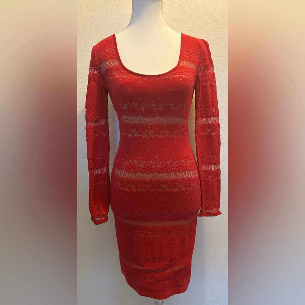 Elegant Red Lace Dress